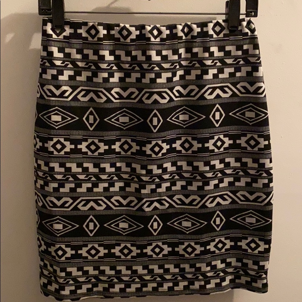 Black and white patterned skirt